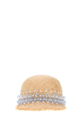 Prada CAPPELLI Beaded Raffia Baseball Cap — Beige