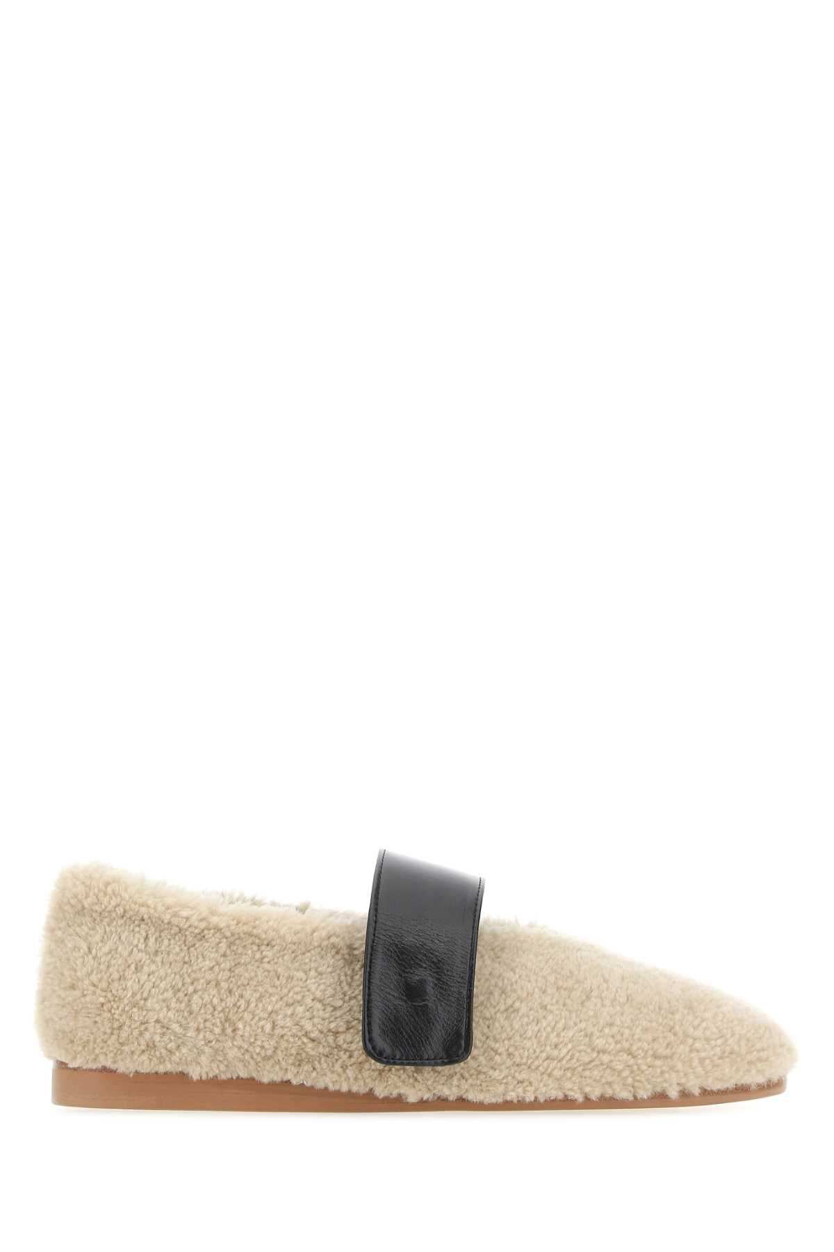 Low Classic Teddy Mary-Jane Flat — Beige