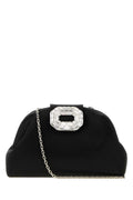 Amina Muaddi Camelia Clutch — Black