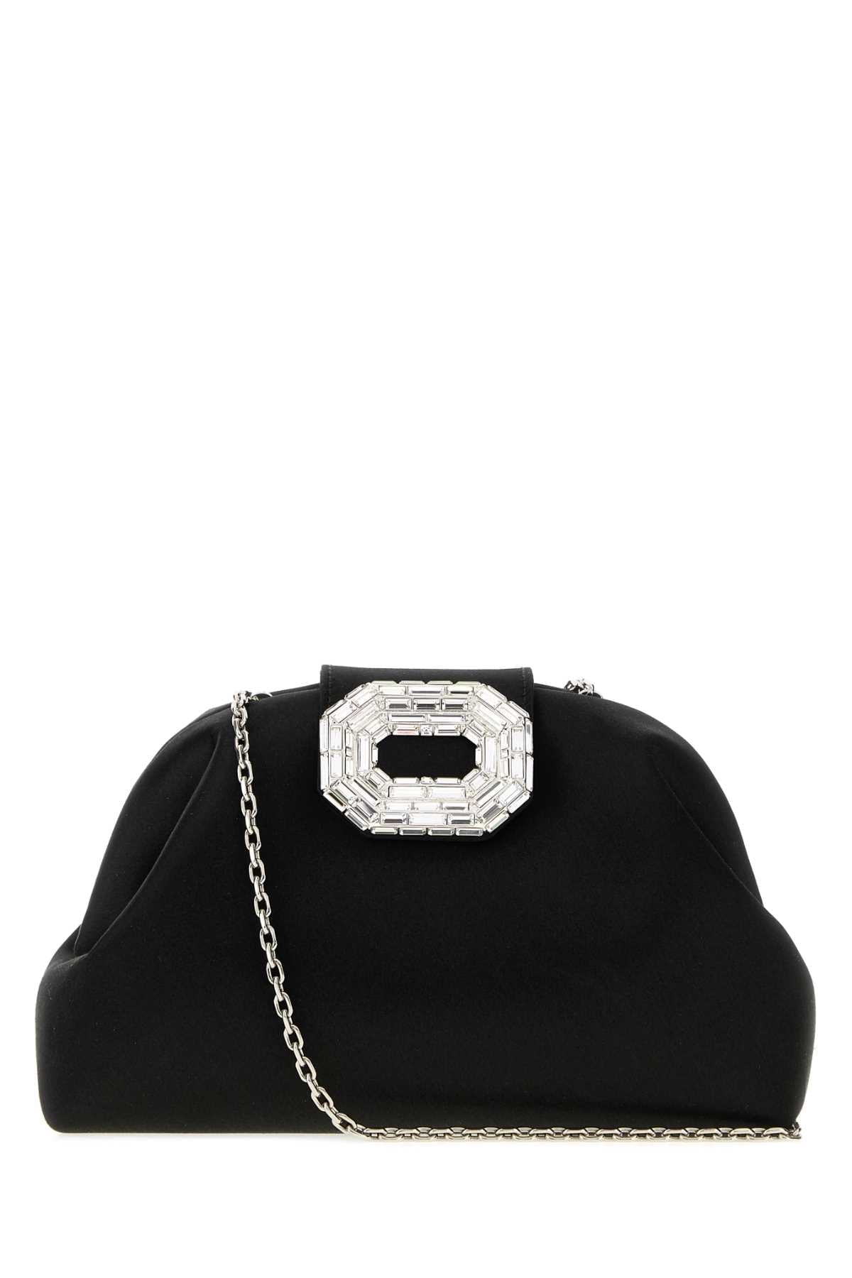 Amina Muaddi Camelia Clutch — Black
