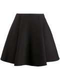 Valentino Flounced Crepe Skirt — Black
