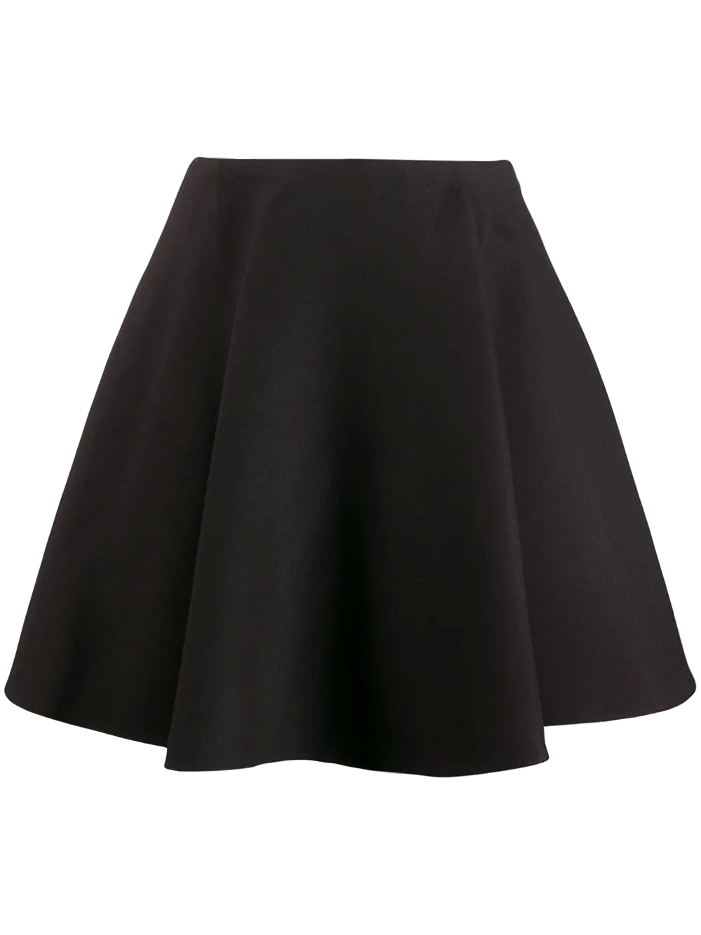 Valentino Flounced Crepe Skirt — Black