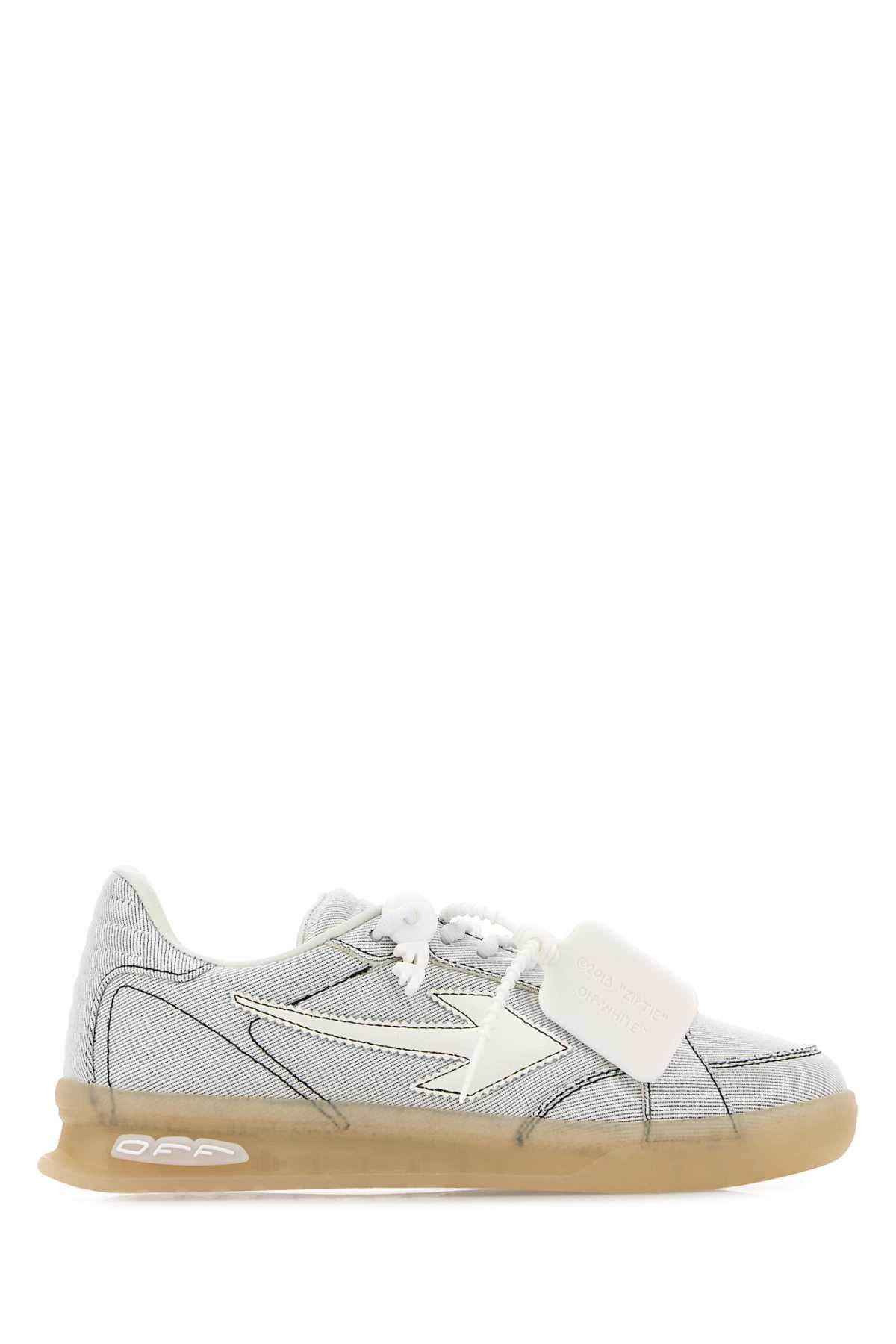 Off-White Lightning-Graphic Low-Top Sneaker — White