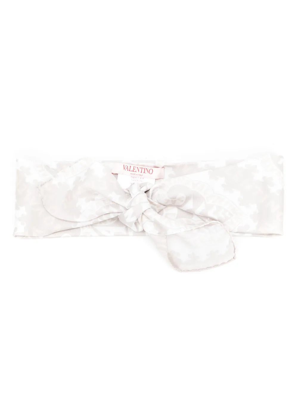 Valentino Logo-Embroidered Silk Hair Band — White