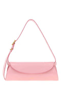 Jil Sander Curved Leather Shoulder Bag — Pink