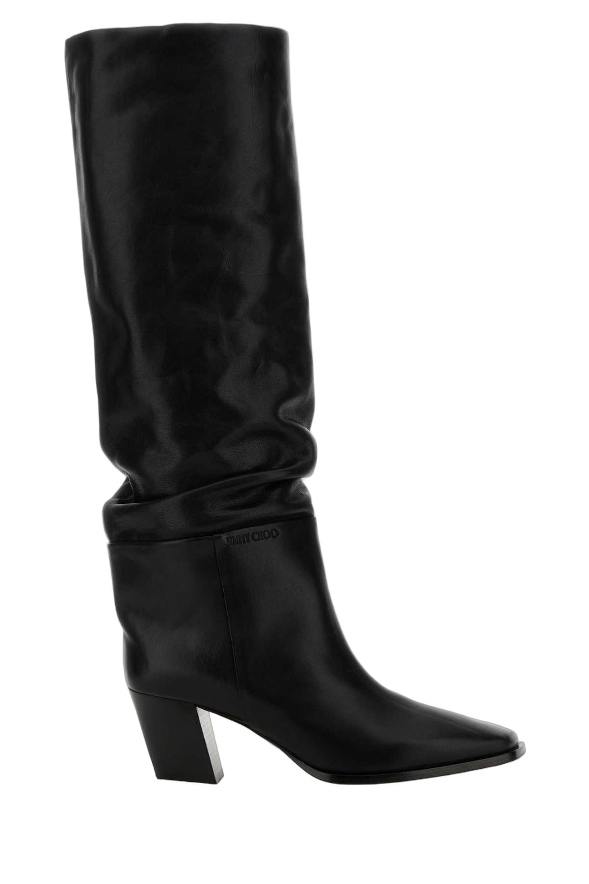 Jimmy Choo Knee-High Leather Boot — Black