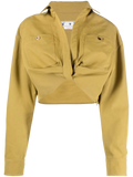 Off-White Twist-Front Cargo Overshirt — Gold