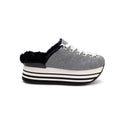 Hogan Glitter Platform Lace-Up Slipper — Gray