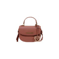 Love Moschino Logo-Detailed Polyurethane Top Handle Bag — Brown