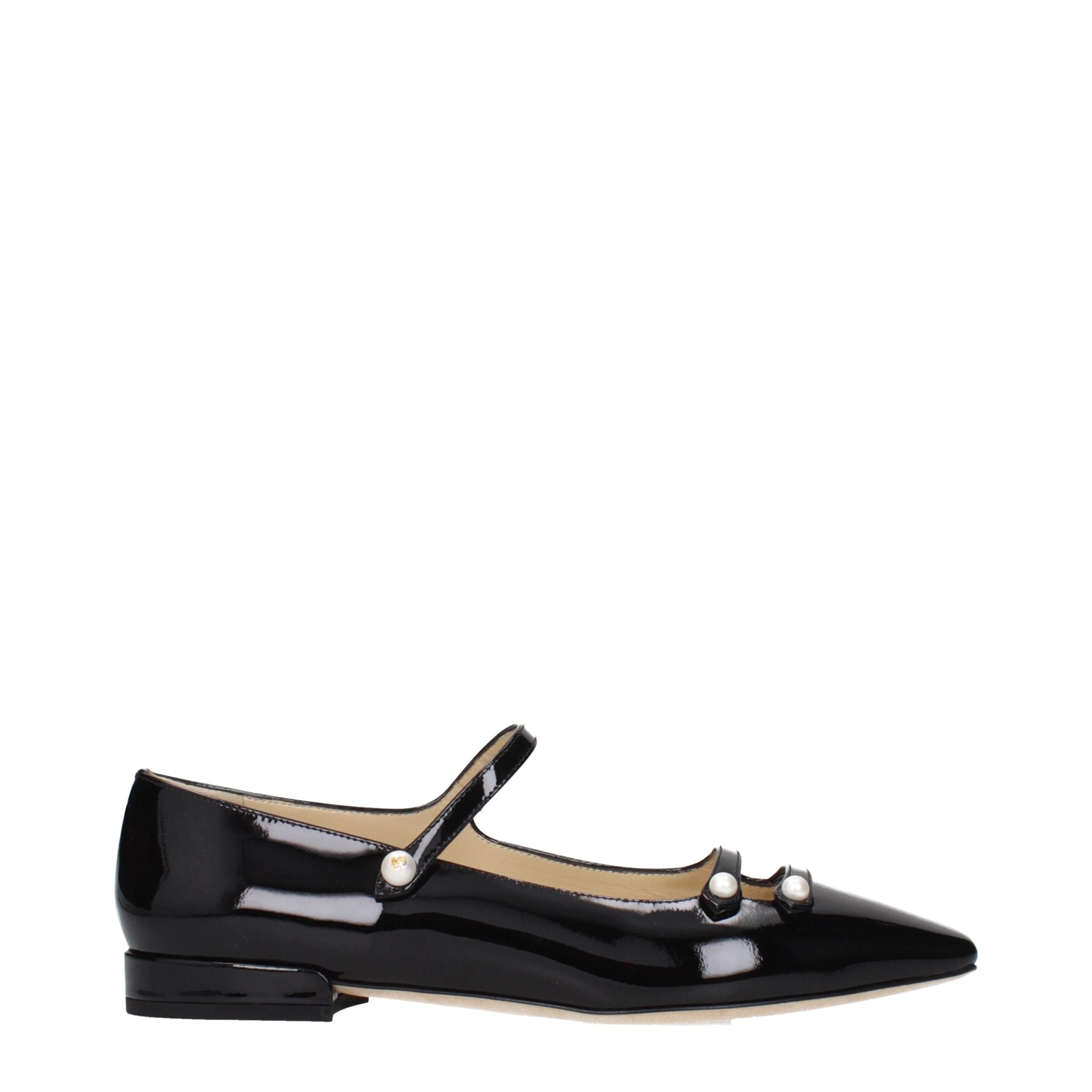 Jimmy Choo Patent Leather Mary Jane Ballet Flat — Black