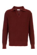 Ferragamo Ribbed Cotton-Silk Blend Sweater — Red