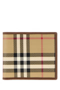 Burberry Plaid Canvas Wallet — Beige