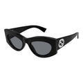 Gucci GG1843S001 Logo-Embellished Black Frame Sunglasses — Black