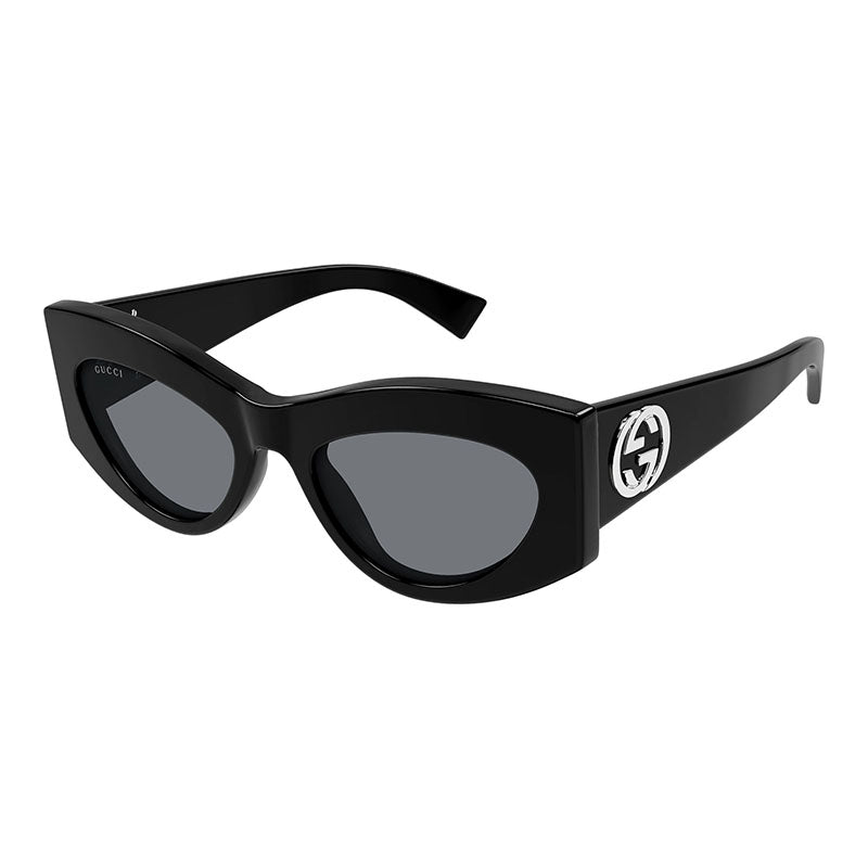 Gucci GG1843S001 Logo-Embellished Black Frame Sunglasses — Black