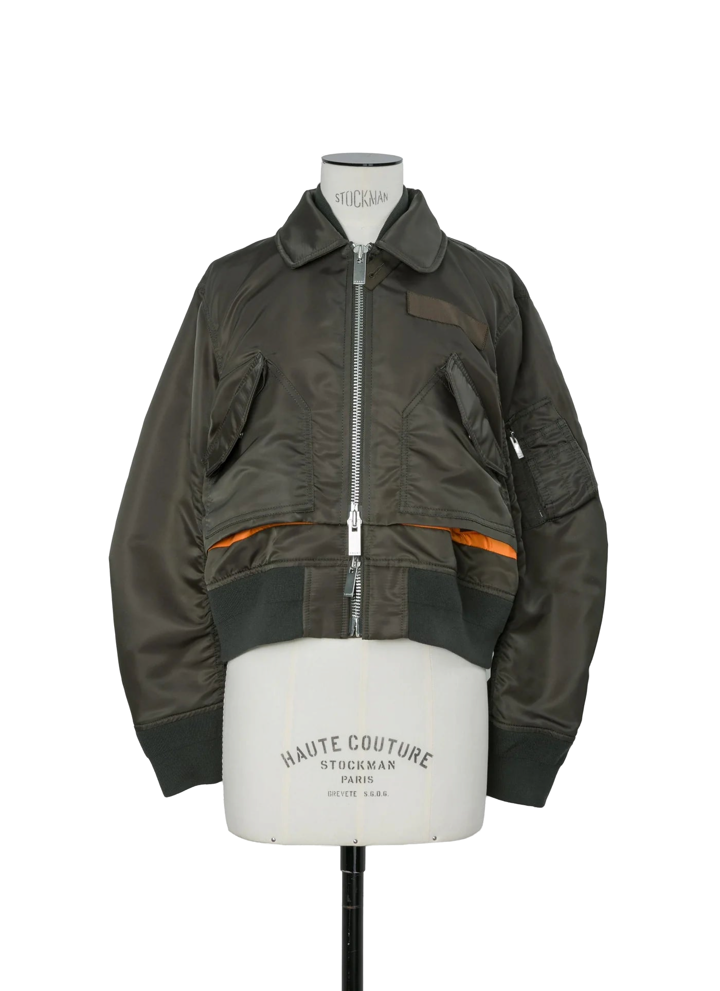 Sacai Hybrid Nylon Twill Jacket — Khaki