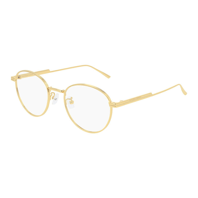 Bottega Veneta BV1016OA002 Round Metal Frame Eyeglasses — Gold