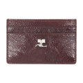 Courreges Cowhide Leather Card Case — Burgundy