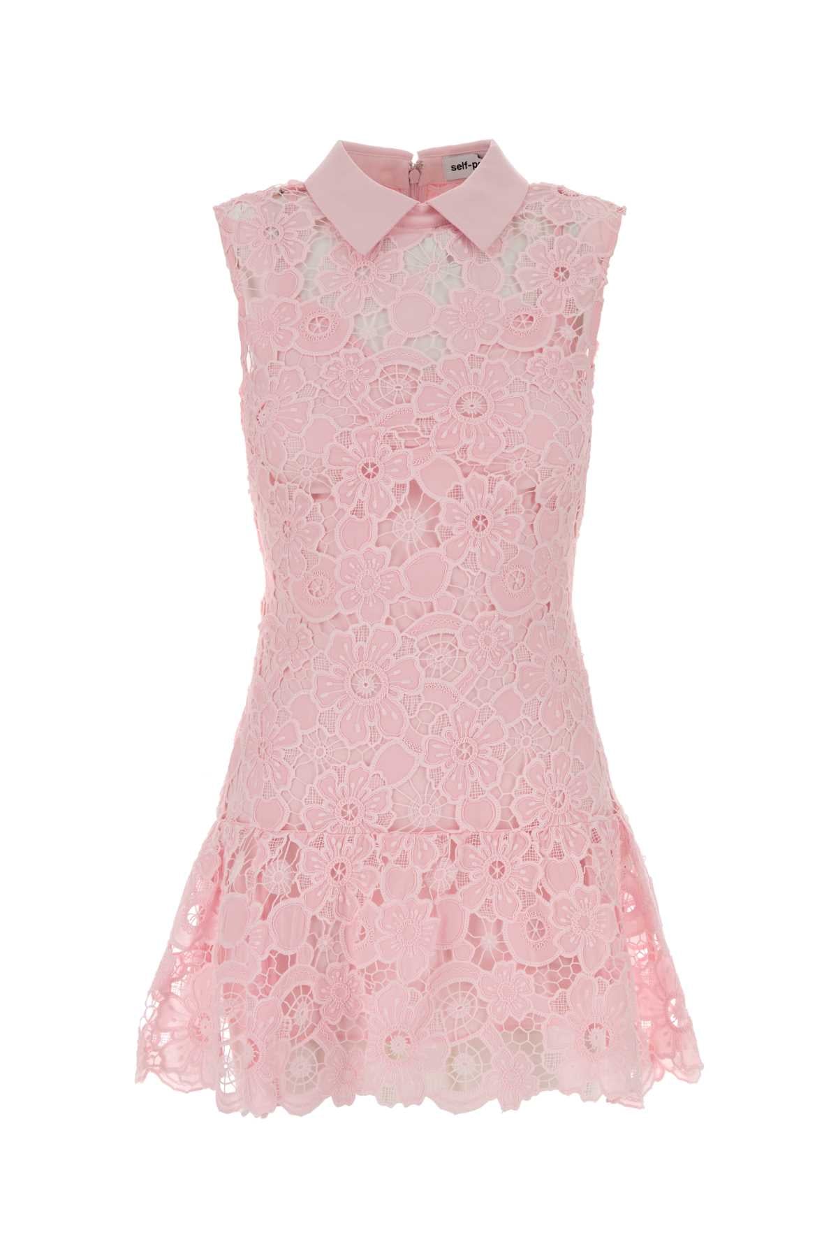 Self-Portrait Pizzo Dress — Pink