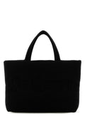 Saint Laurent Quilted Terry Cloth Tote Bag — Black