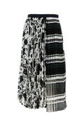 Sacai Mixed-Pattern Pleated Skirt — Multicolor