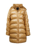 Pinko Quilted Polyamide Down Jacket — Caramel