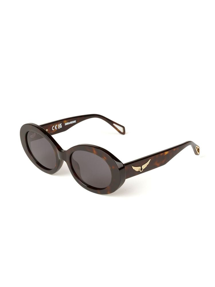 Gafas de sol ovaladas de acetato Zadig & Voltaire SZV460 — Marrones