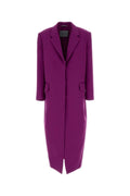 Balenciaga Wool Gabardine Coat — Purple