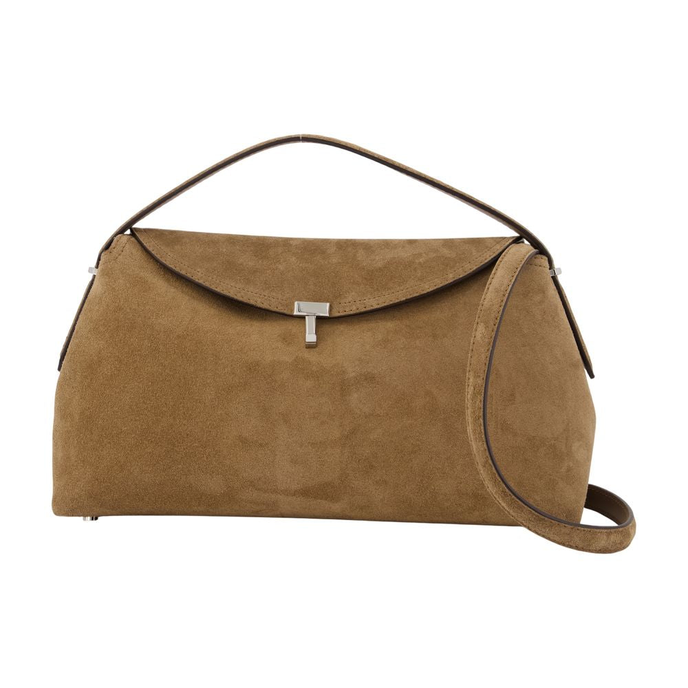 Toteme T-Lock Top Handle Bag — Brown