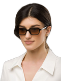 Furla SFU971 Acetate Rectangle Frame Sunglasses — Black