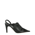 Bottega Veneta Crinkled Leather Pointed-Toe Pump — Black