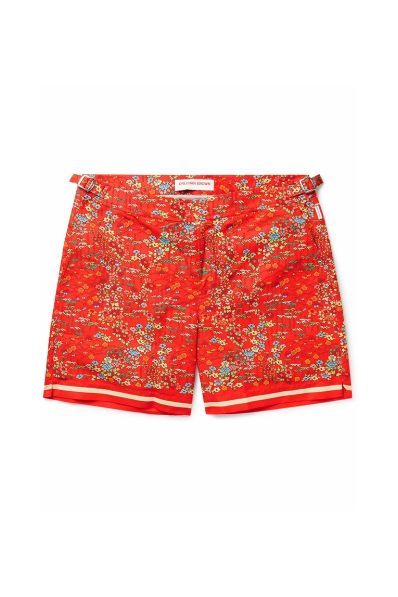 Orlebar Brown Russell Solo Fantasy Shorts — Red