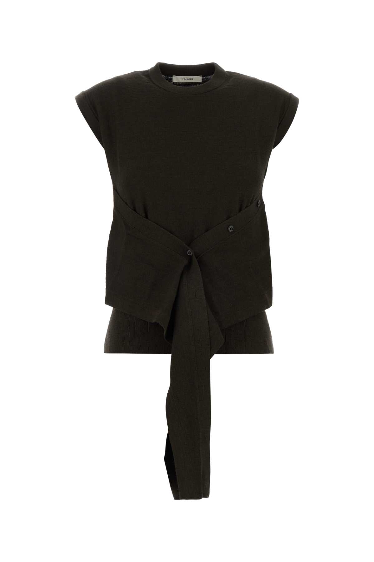 Lemaire Wool-Acrylic Knit Sweater — Black