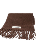 Jacquemus Alpaca and Mohair Blend with Logo Patch Scarf — Brown