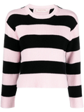 Valentino Striped Virgin Wool Sweater — Pink
