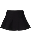 Valentino Flared Virgin Wool-Silk Blend Mini Skirt — Black