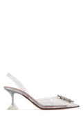Amina Muaddi Transparen Slingback Heel — Clear