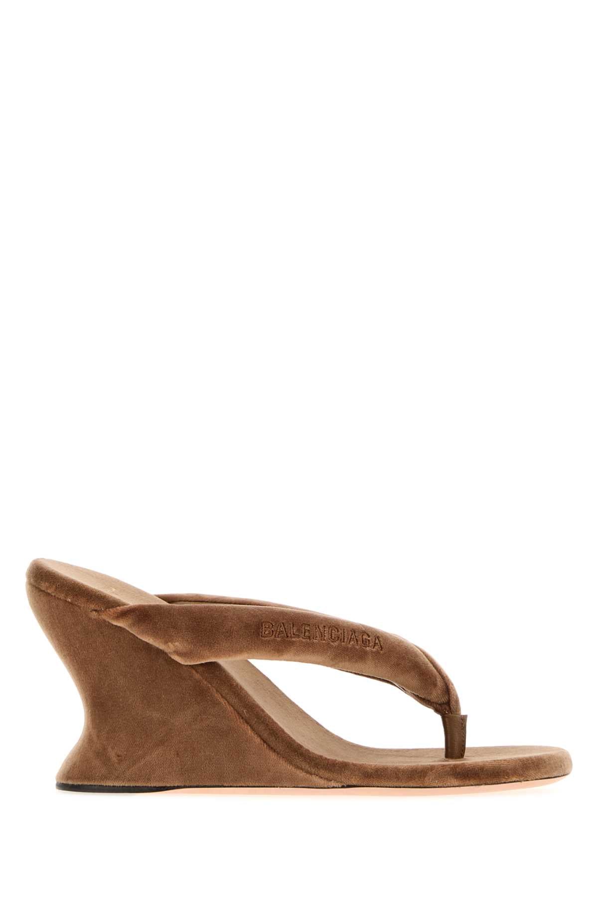 Balenciaga Wedg Wedge Sandal — Beige