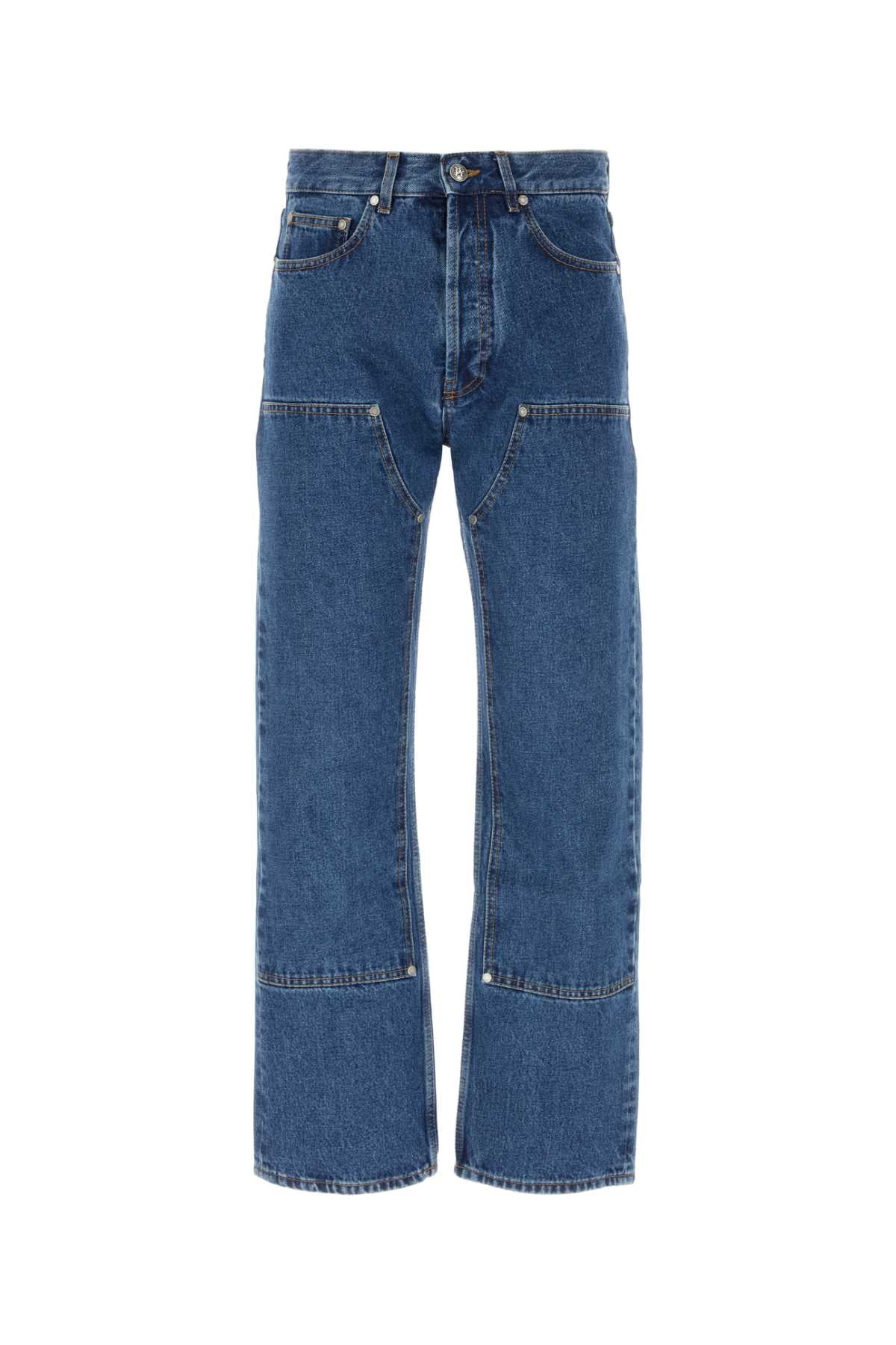 Palm Angels Pantalones Vaqueros con Bolsillos Cargo — Azul