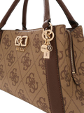 Guess Logo-Print Polyurethane Shoulder Bag — Brown