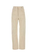 Isabel Marant Utility-Seamed Cotton Trousers — Beige