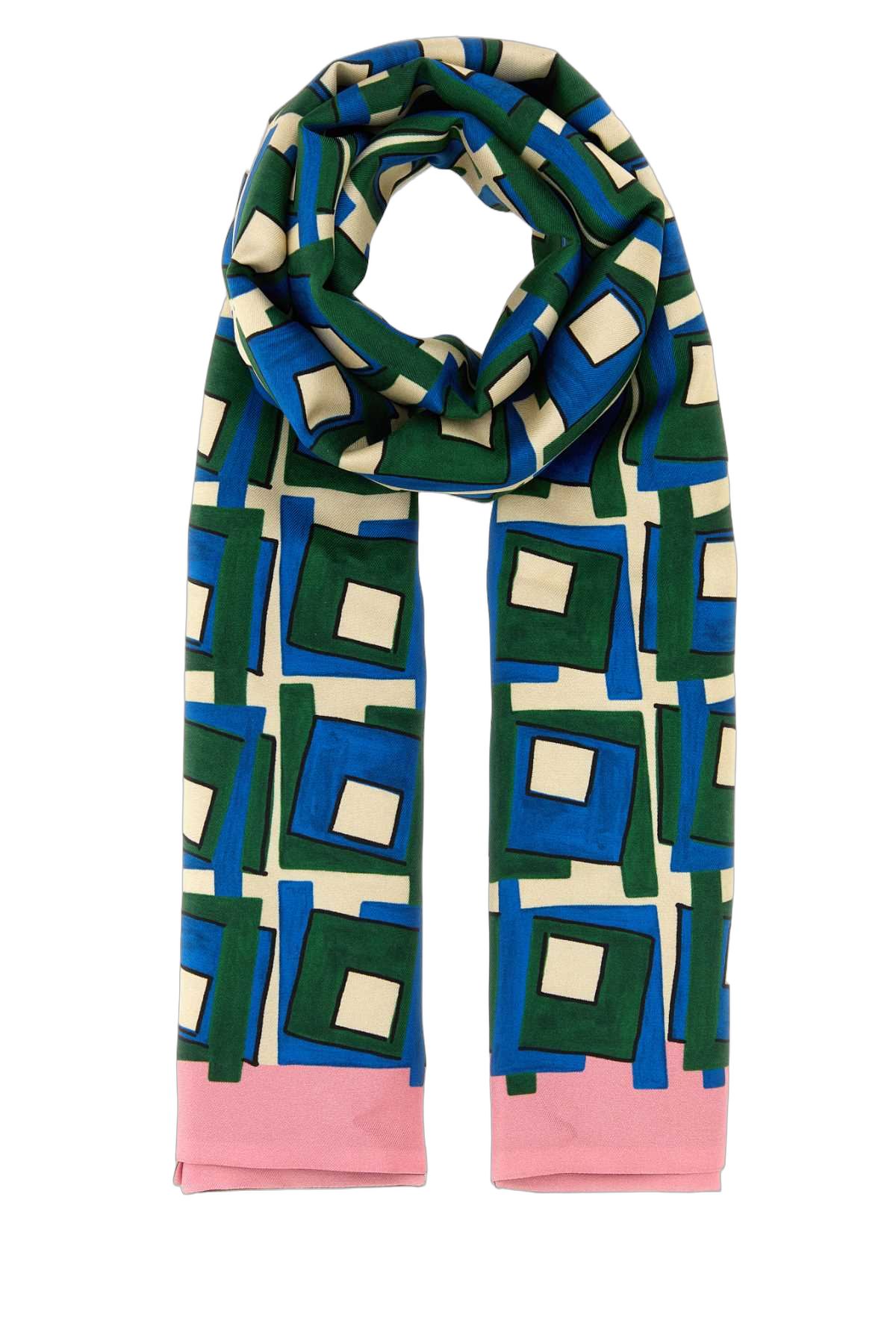 Miu Miu Geometric Print Silk Scarf — Multicolor