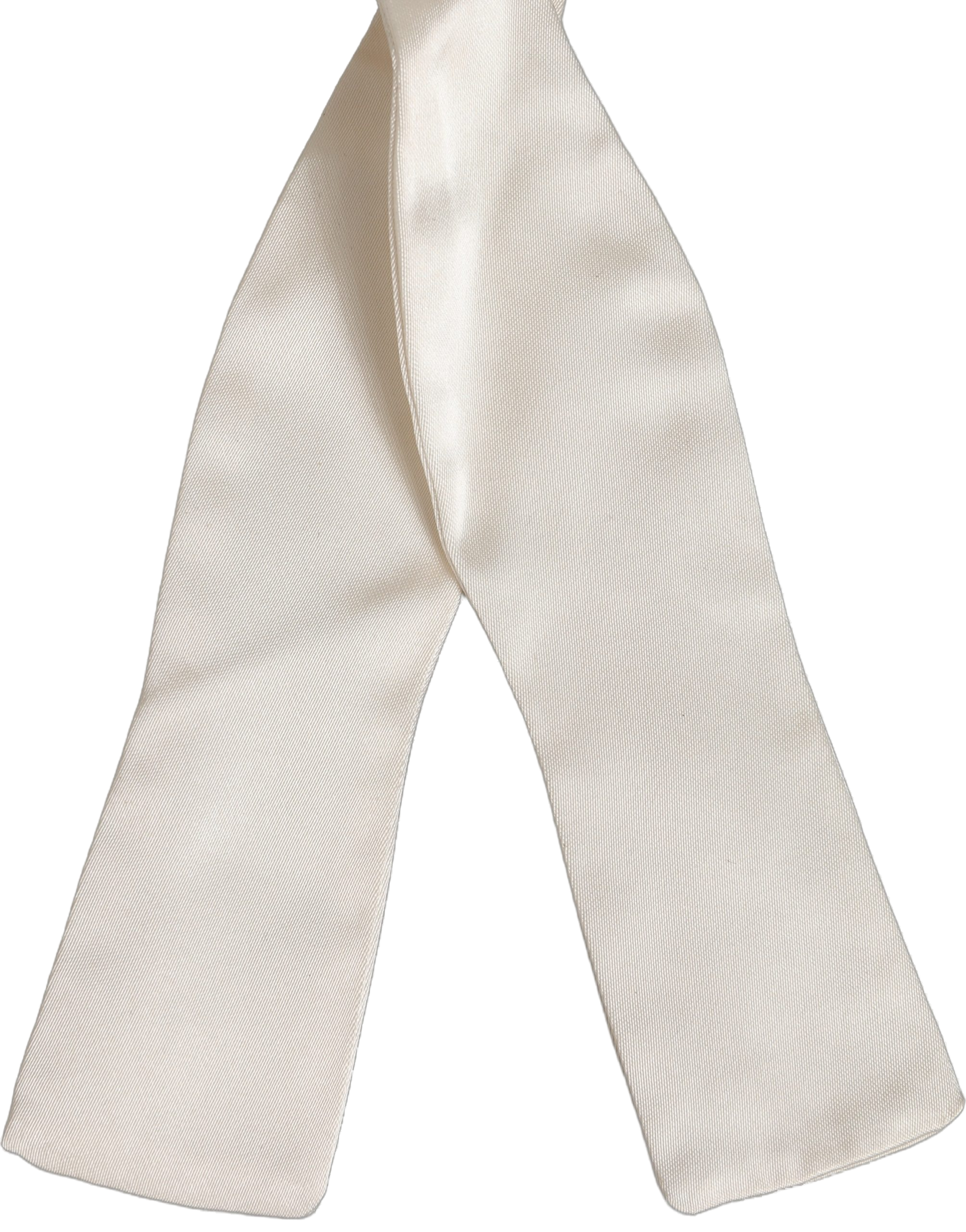 Dolce & Gabbana Adjustable Silk Bow Tie — White