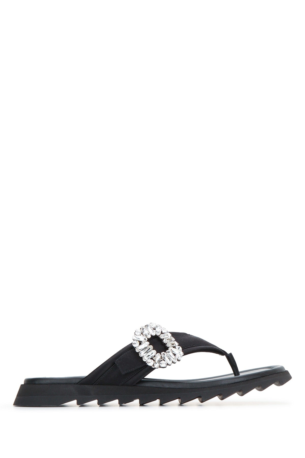 Roger Vivier Slidy Flip Flat Slide — Black