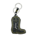 Ganni Western Boot-Shaped Leather Key Case — Black