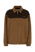 Miu Miu Colorblocked Cotton Jacket — Brown