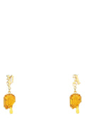 Palm Angels Amber Crystal Drop Earrings — Yellow