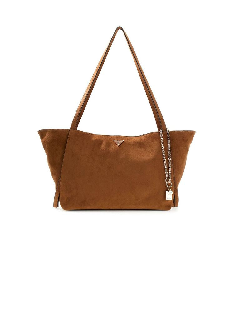 Guess Devon 3 Comp Tote Bag — Cognac