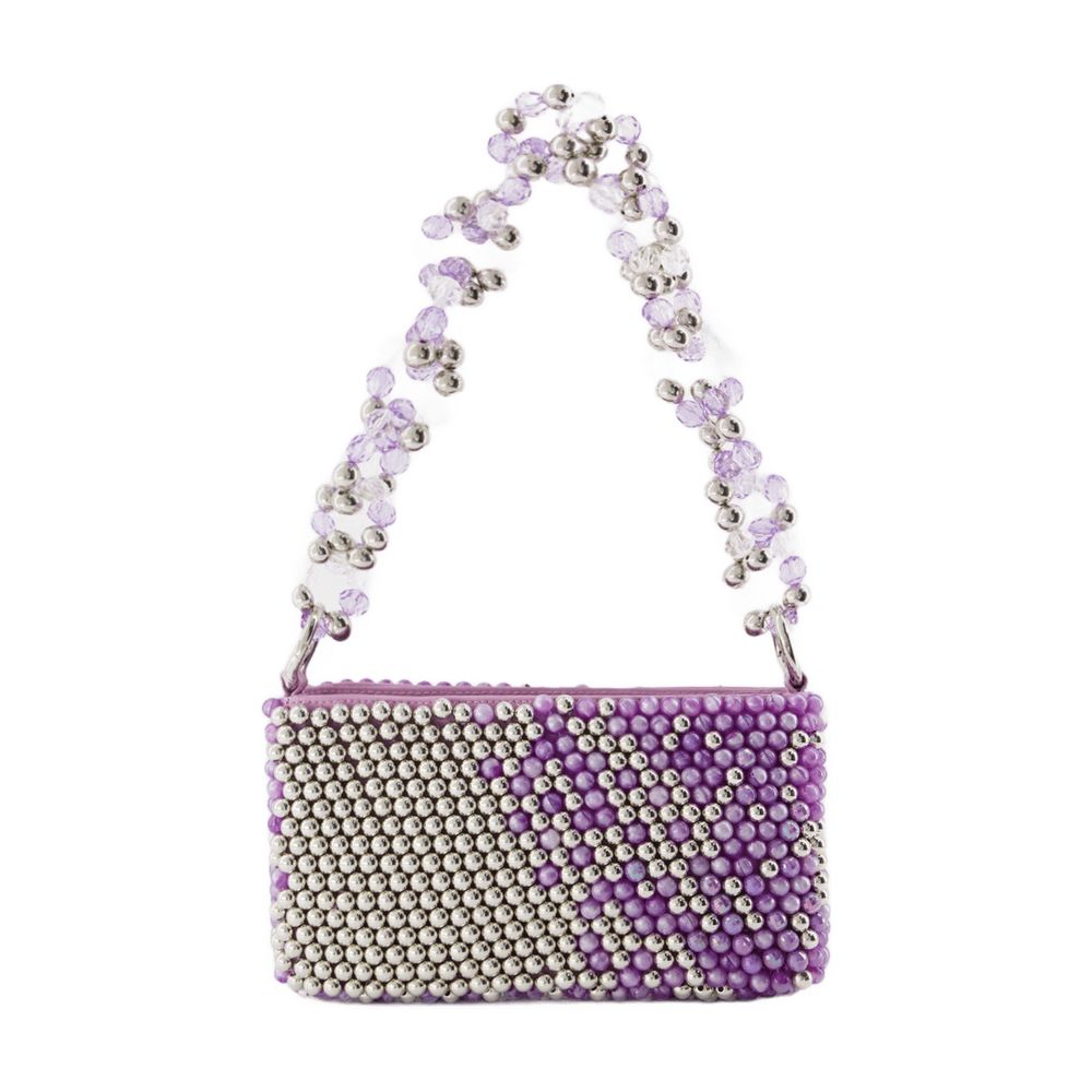 Germanier Beaded Pearl Hobo Bag — Purple