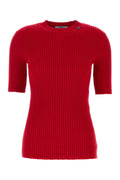 Prada Ribbed Wool Blend Sweater — Red