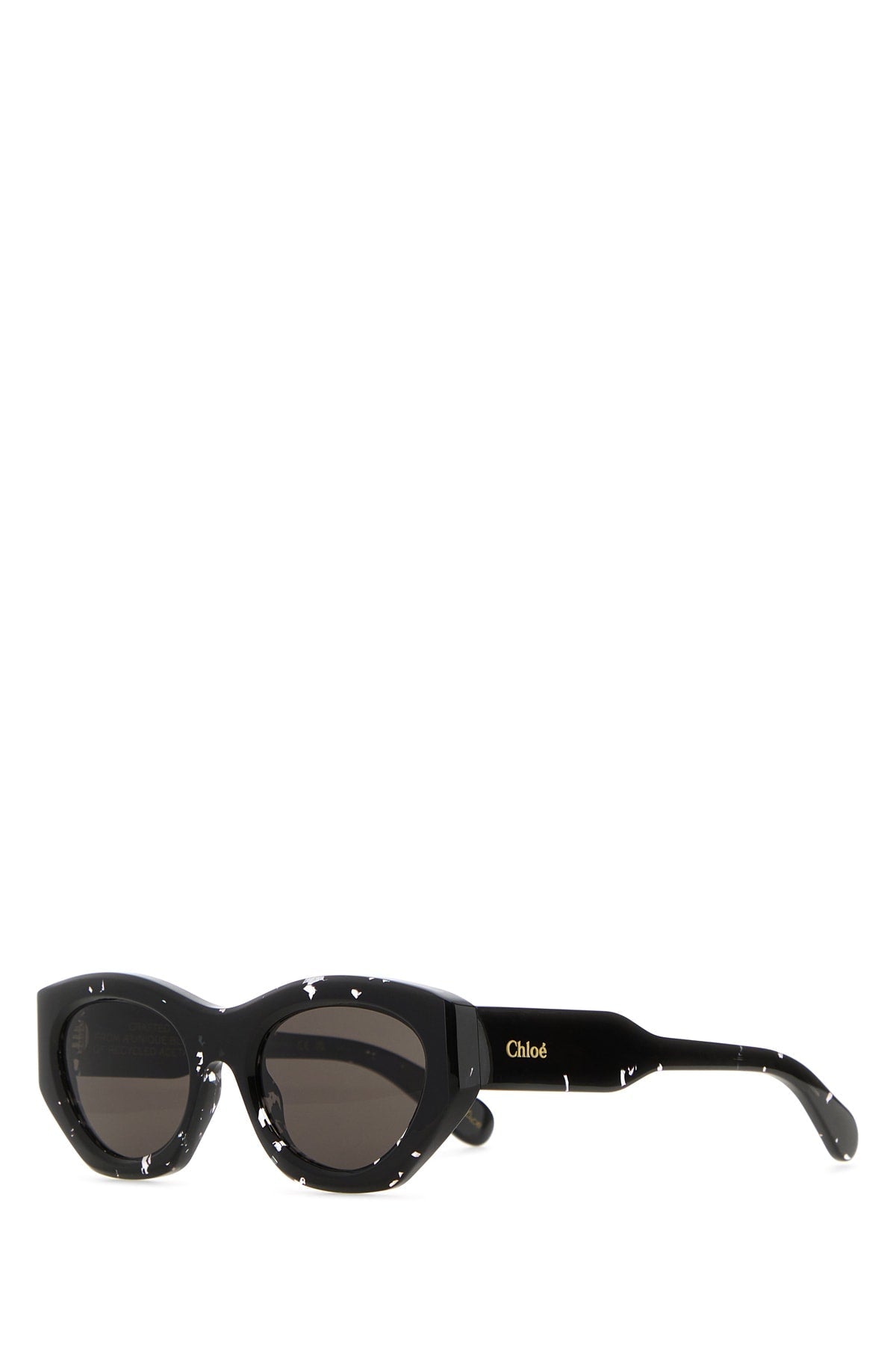 Chloé CH0220S Crystal-Embellished Cat-Eye Sunglasses — Black